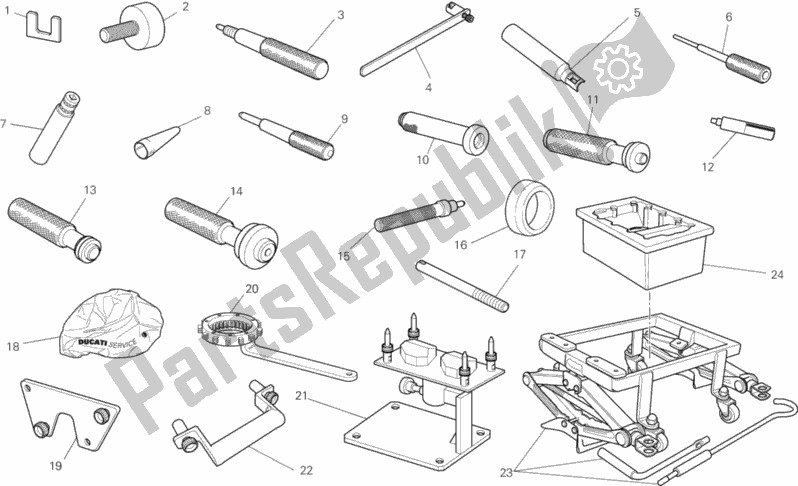 Todas las partes para Herramientas De Servicio De Taller, Motor Ii de Ducati Desmosedici RR 1000 2008